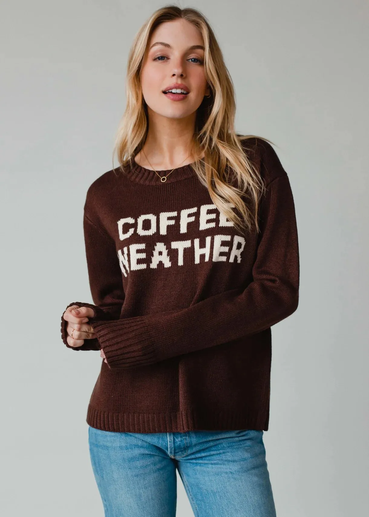 PANACHE - SWEATER WEATHER DARK BROWN KNIT SWEATER