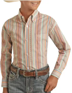 PBB2S03792 - Boy's Panhandle Stripe- Coral