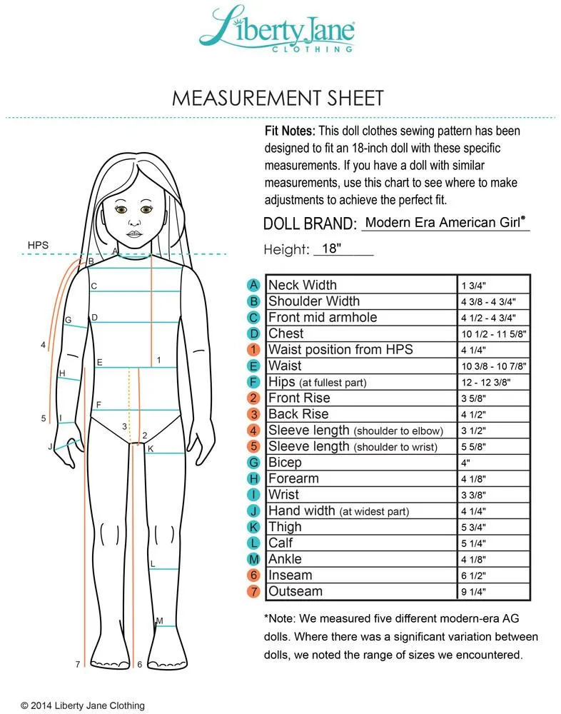 Peleton Jacket 18" Doll Clothes Pattern