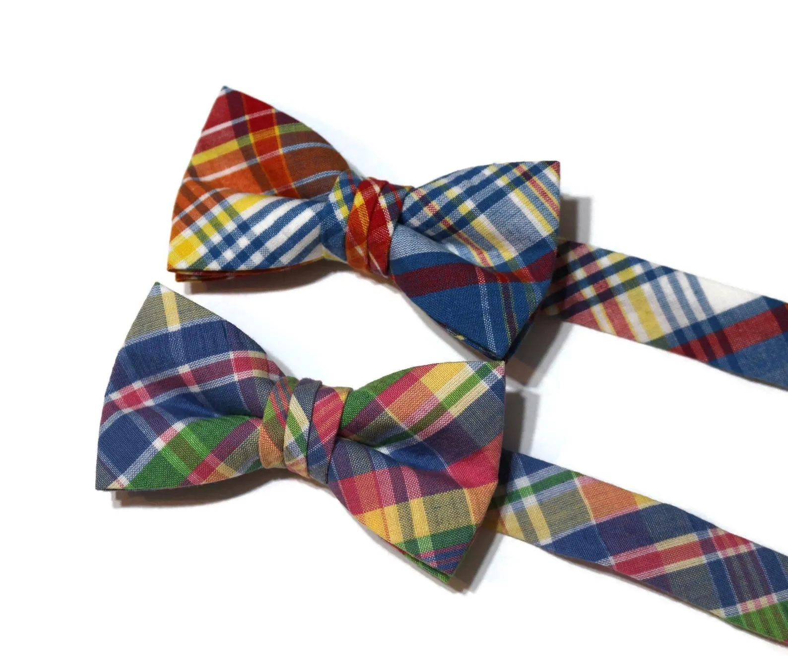 Plaid Seersucker Bow Tie - Boys