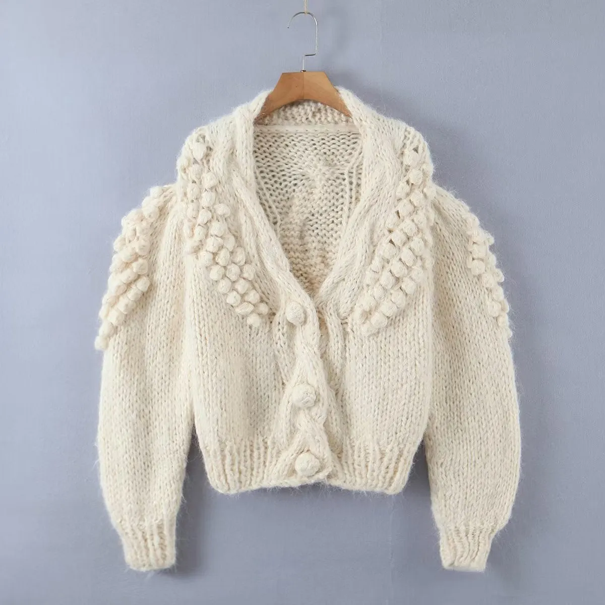 Pre Order:  Crochet Knitted Cropped Cardigan Sweater