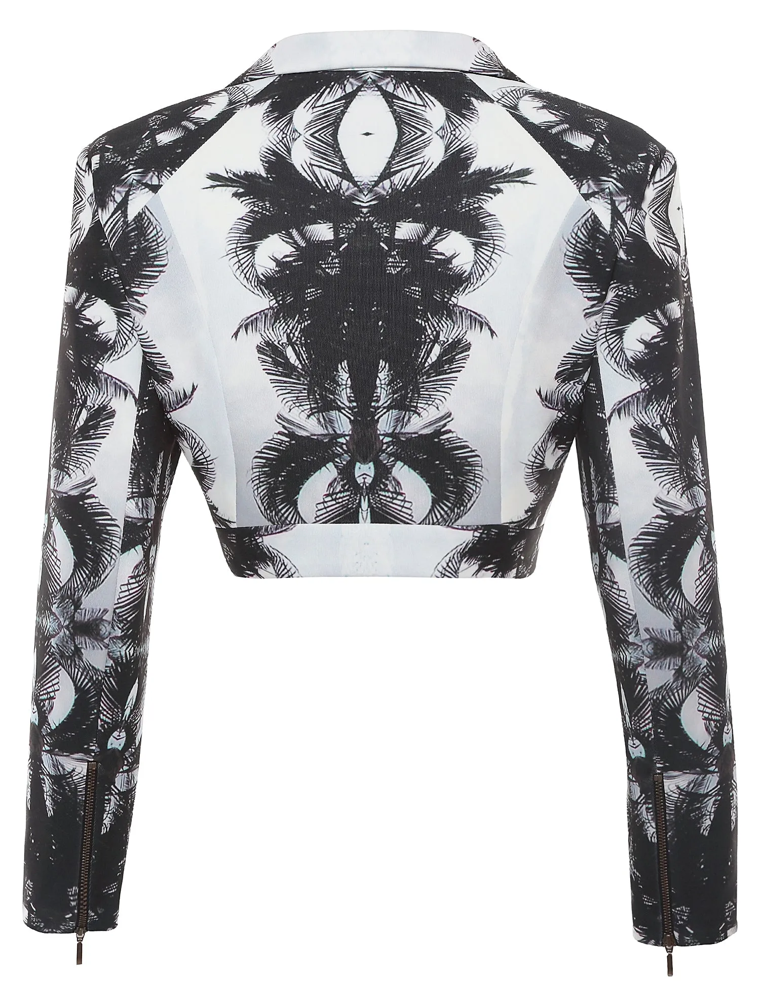 Printed Jersey Biker Jacket