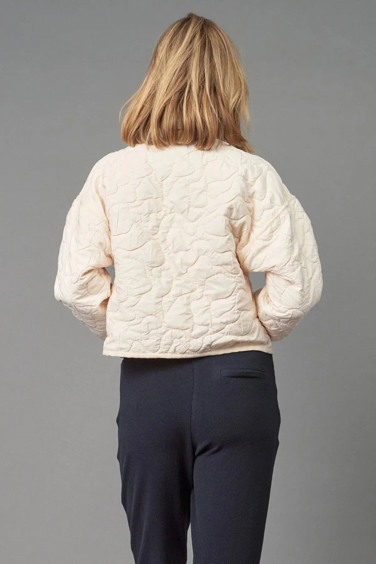 Quilted Canvas Jacket in Eggshell