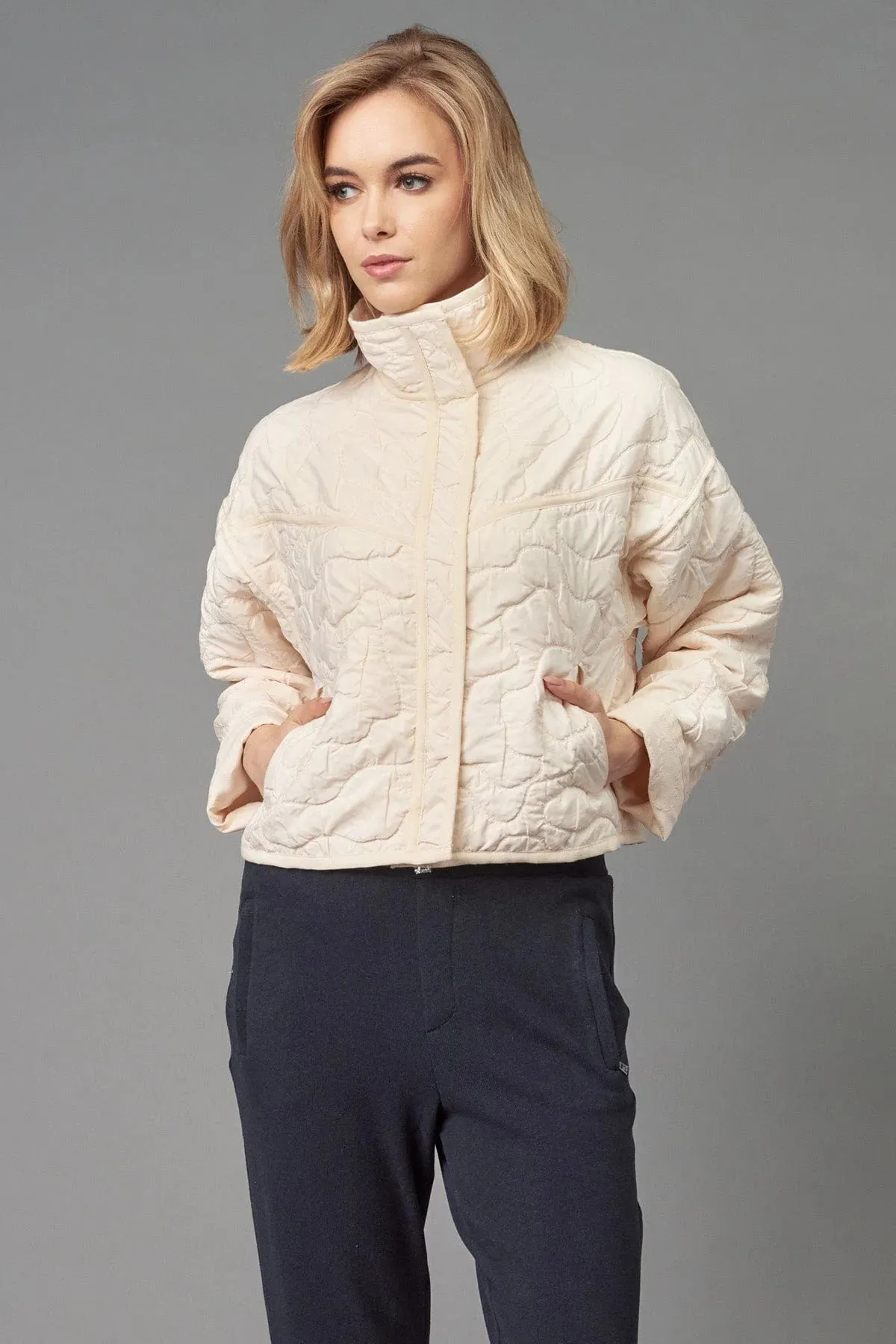 Quilted Canvas Jacket in Eggshell