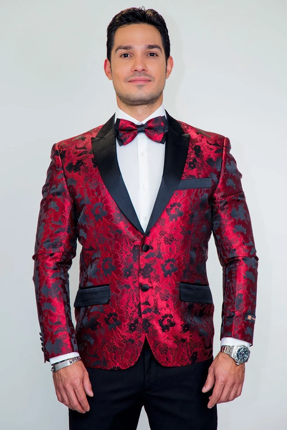 "Amsterdam" Red Tuxedo Jacket (Separates)