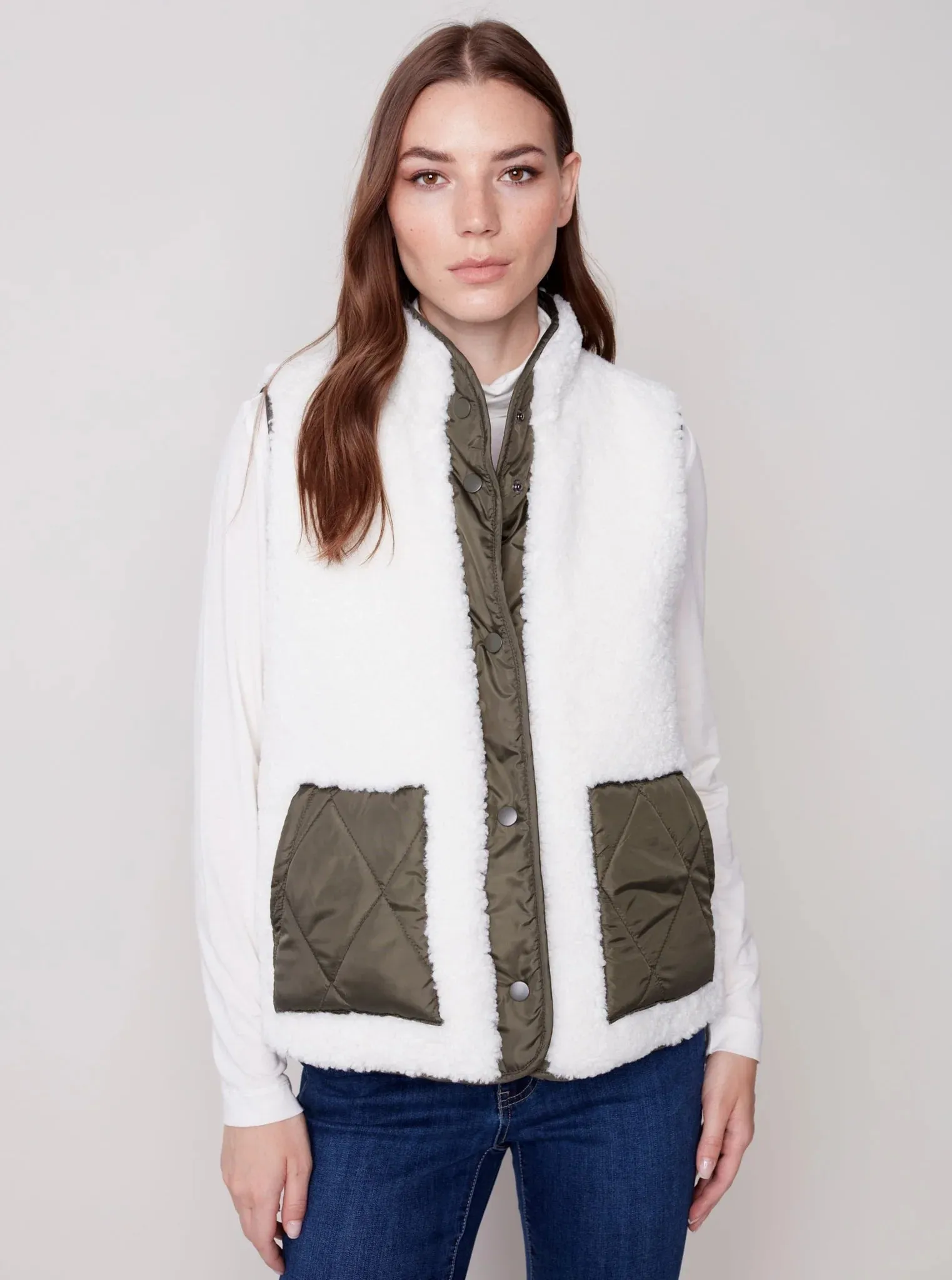 REVERSIBLE SHERPA PUFFER VEST