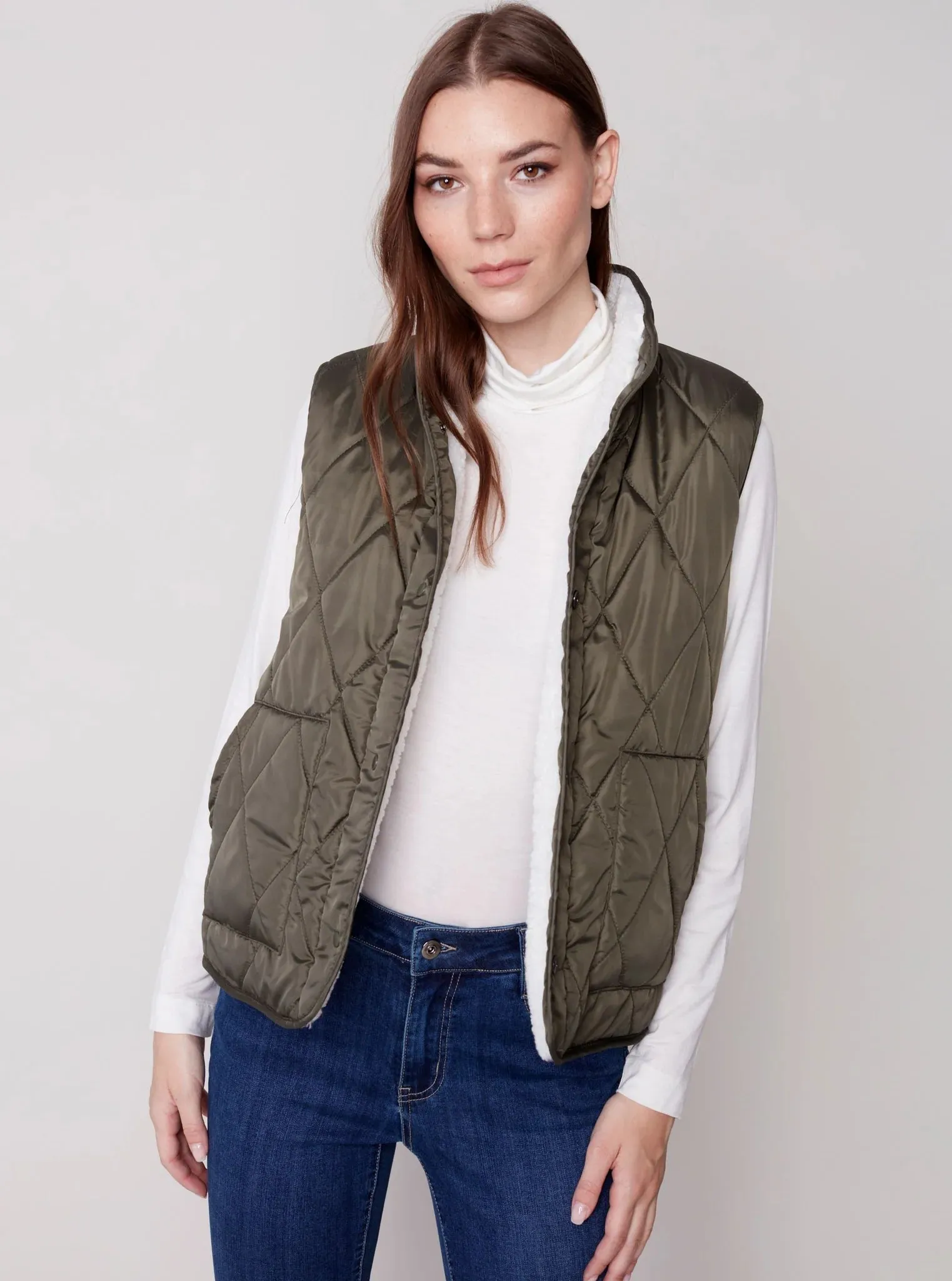 REVERSIBLE SHERPA PUFFER VEST