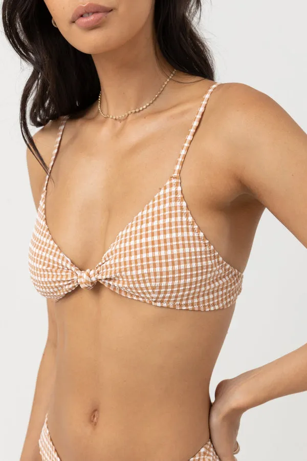 Rhythm Lola Check Knot Trilette Top