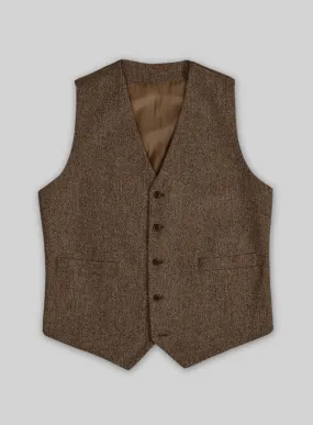 Rust Herringbone Tweed Waist Coat