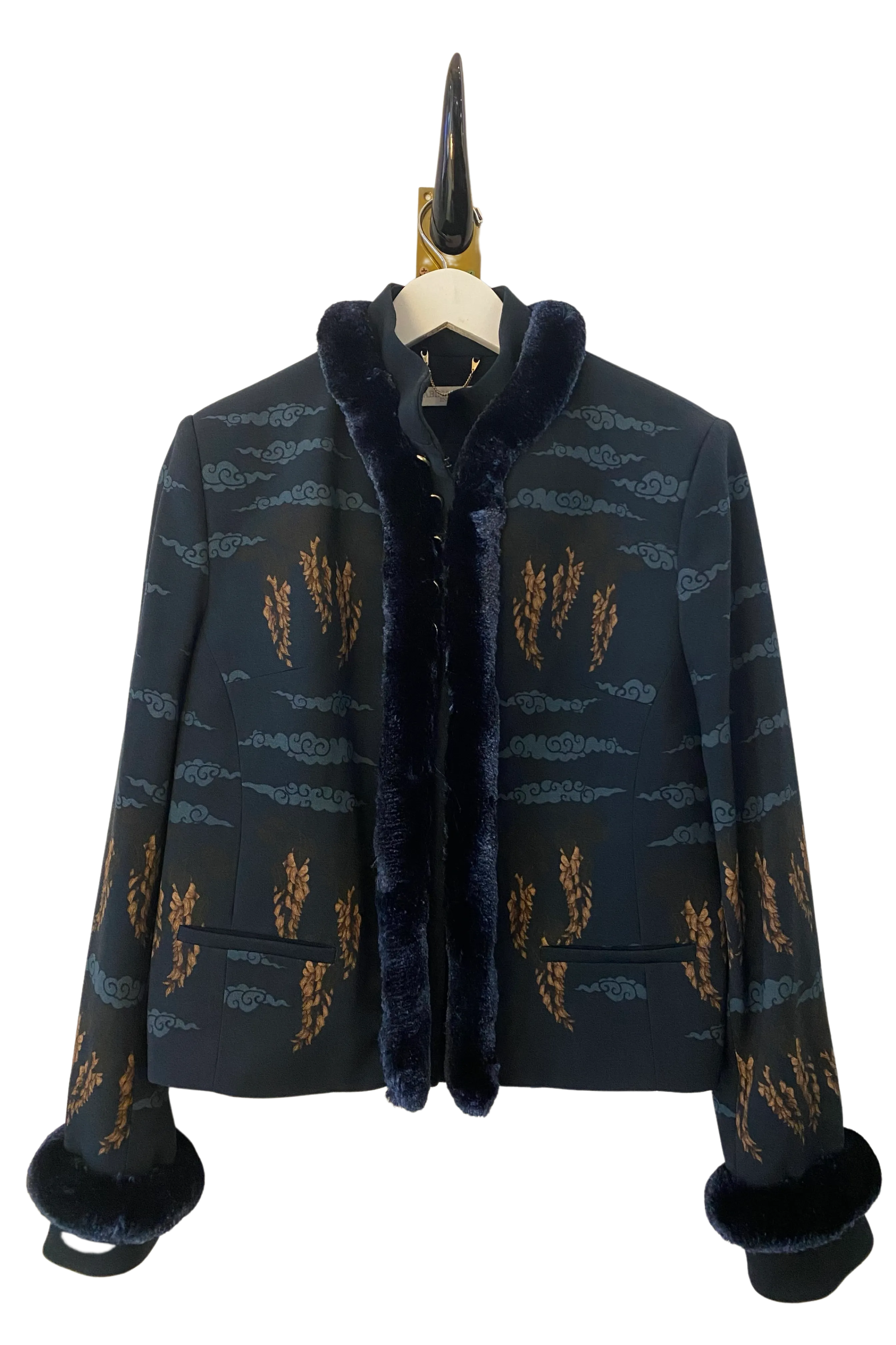 Sabina Savage "The Song Deer" Silk Trim Wool Jacket