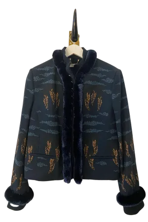 Sabina Savage "The Song Deer" Silk Trim Wool Jacket