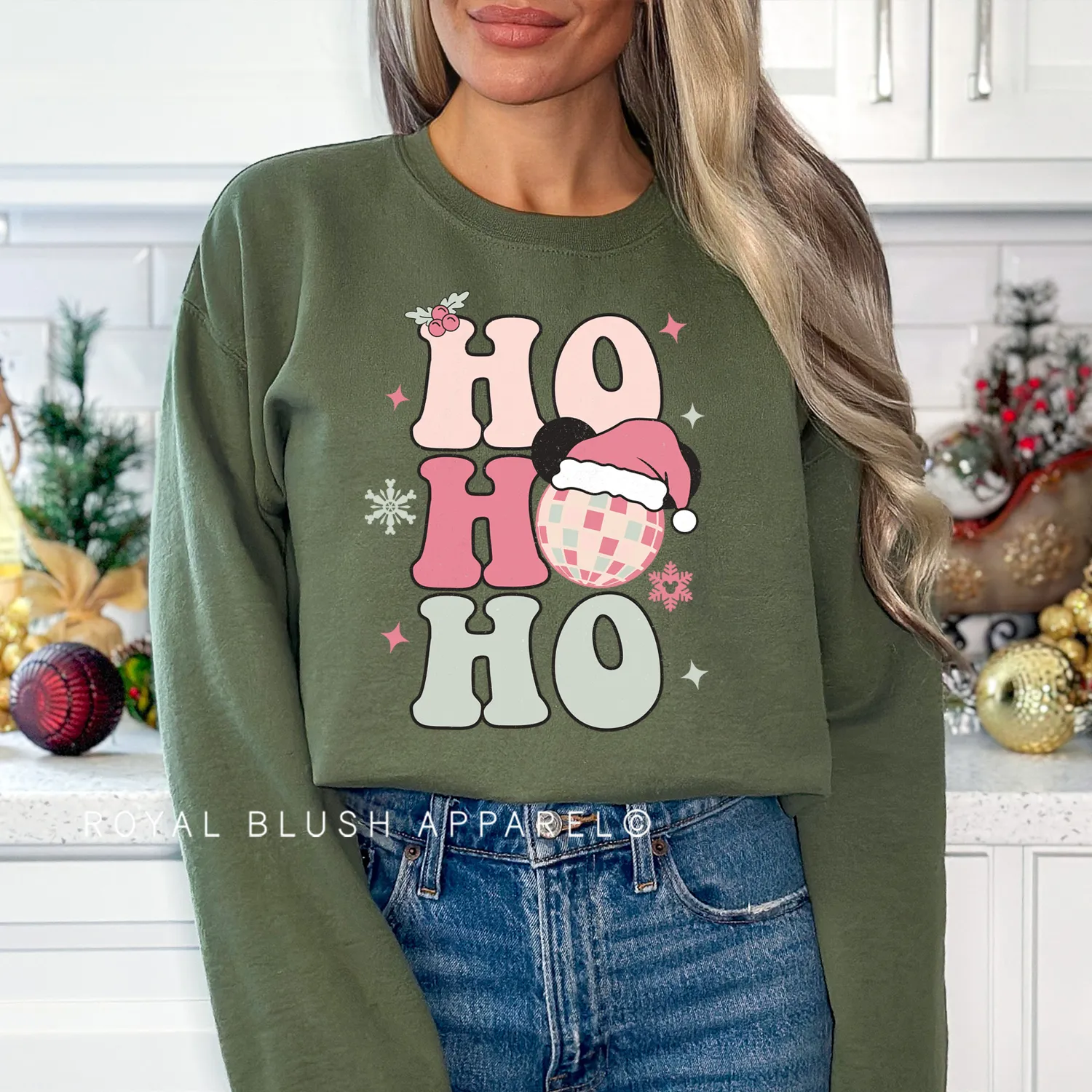 Santa Hat HO HO HO Sweatshirt