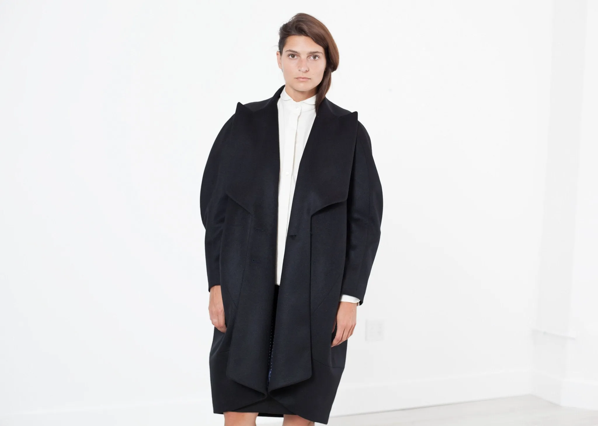 Shahmeena Cocoon Coat in Black