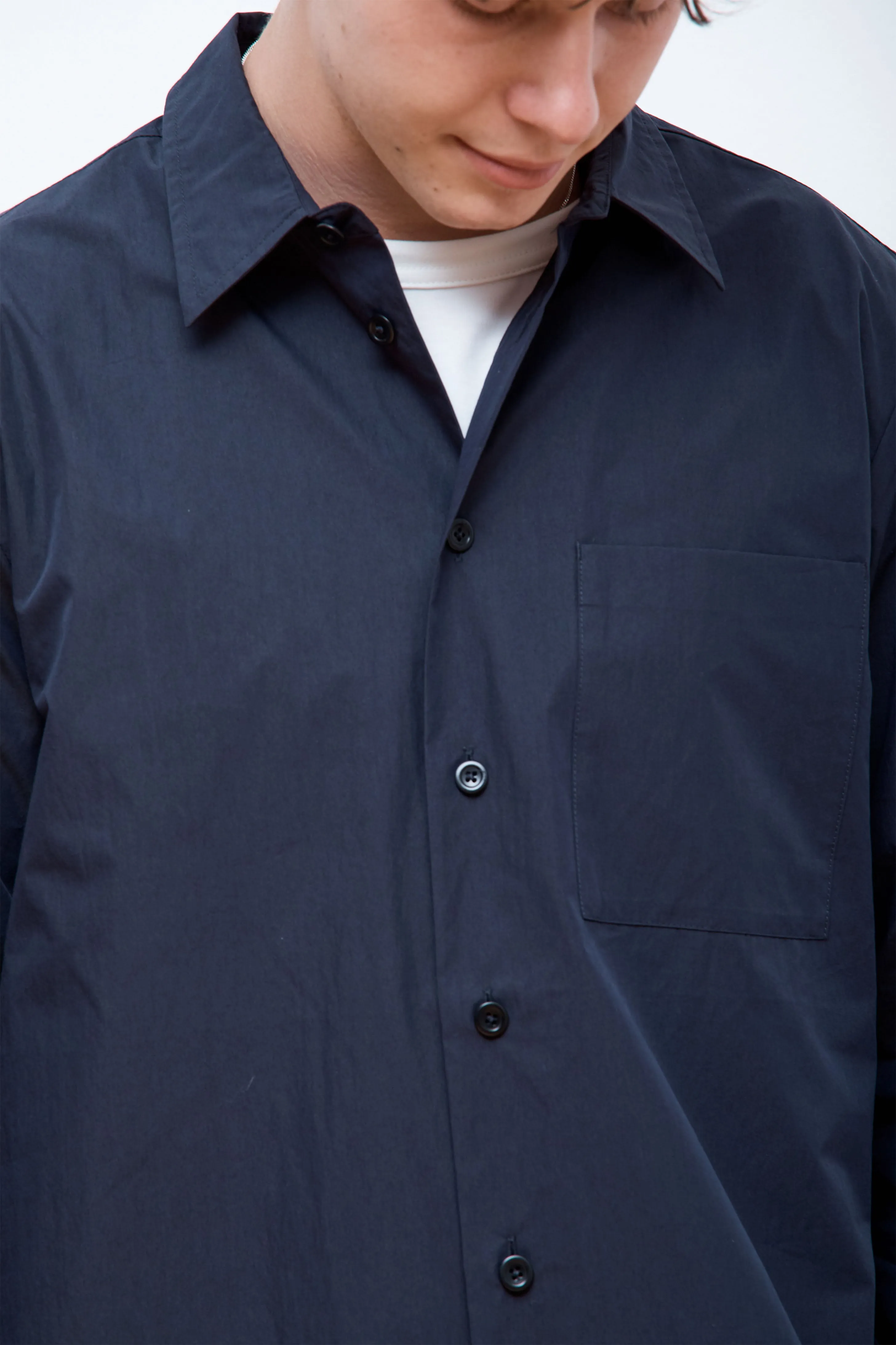 Silas Tech Poplin Shirt Dark Navy