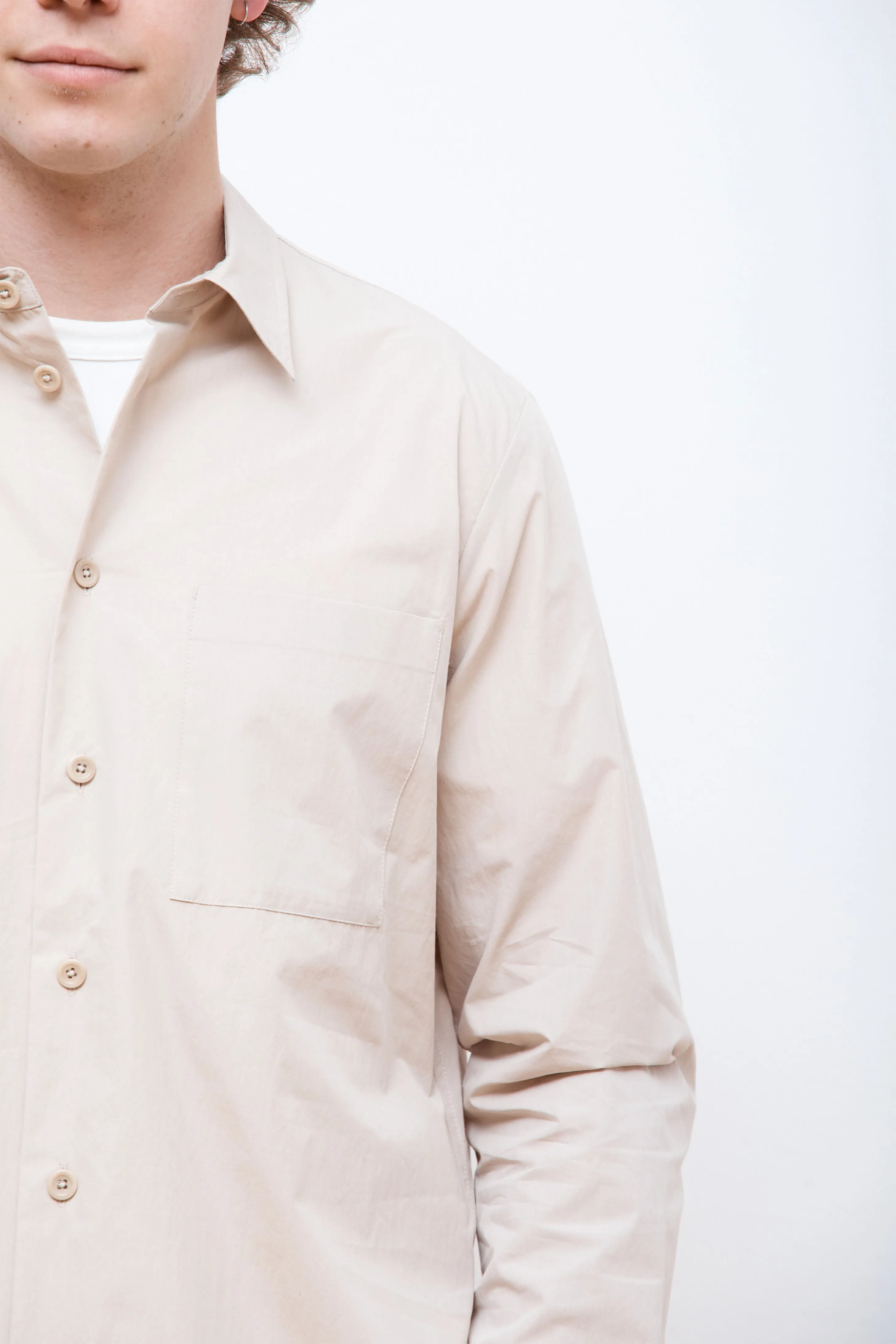 Silas Tech Poplin Shirt Stone