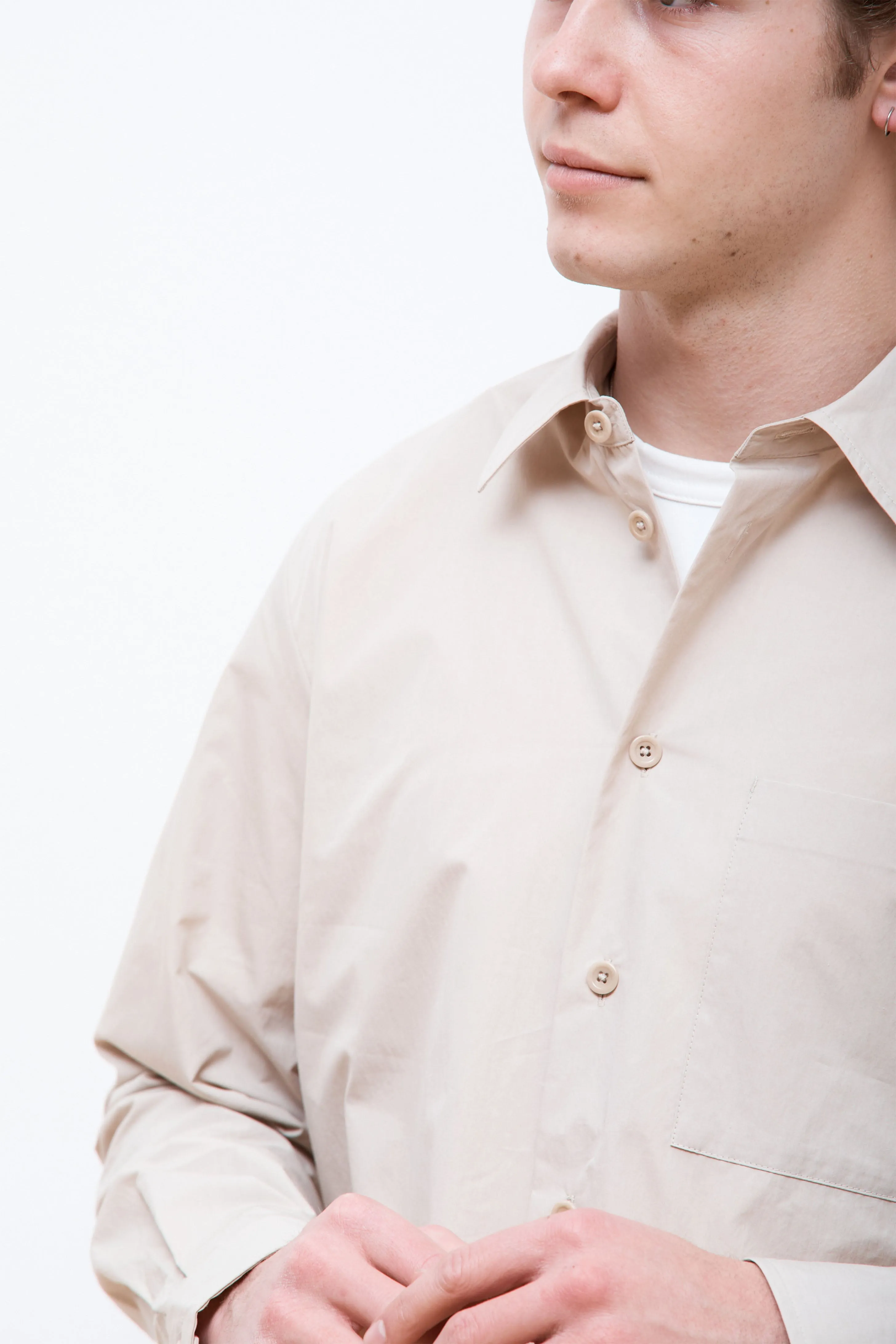 Silas Tech Poplin Shirt Stone