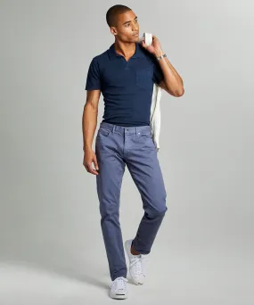 Slim Fit 5-Pocket Garment-Dyed Stretch Twill in Cadet Blue