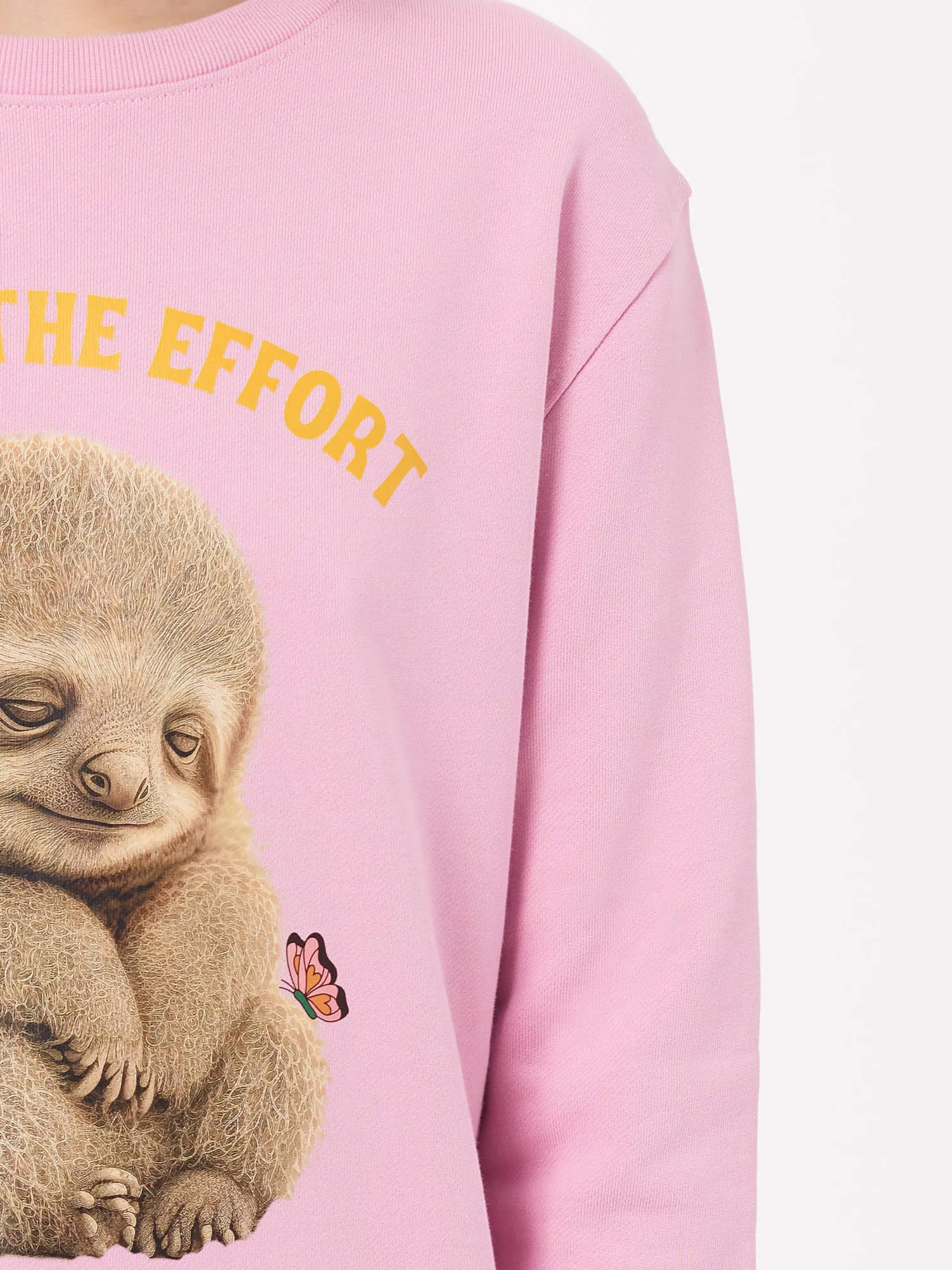 Sloth Print Unisex Sweatshirt in Pink