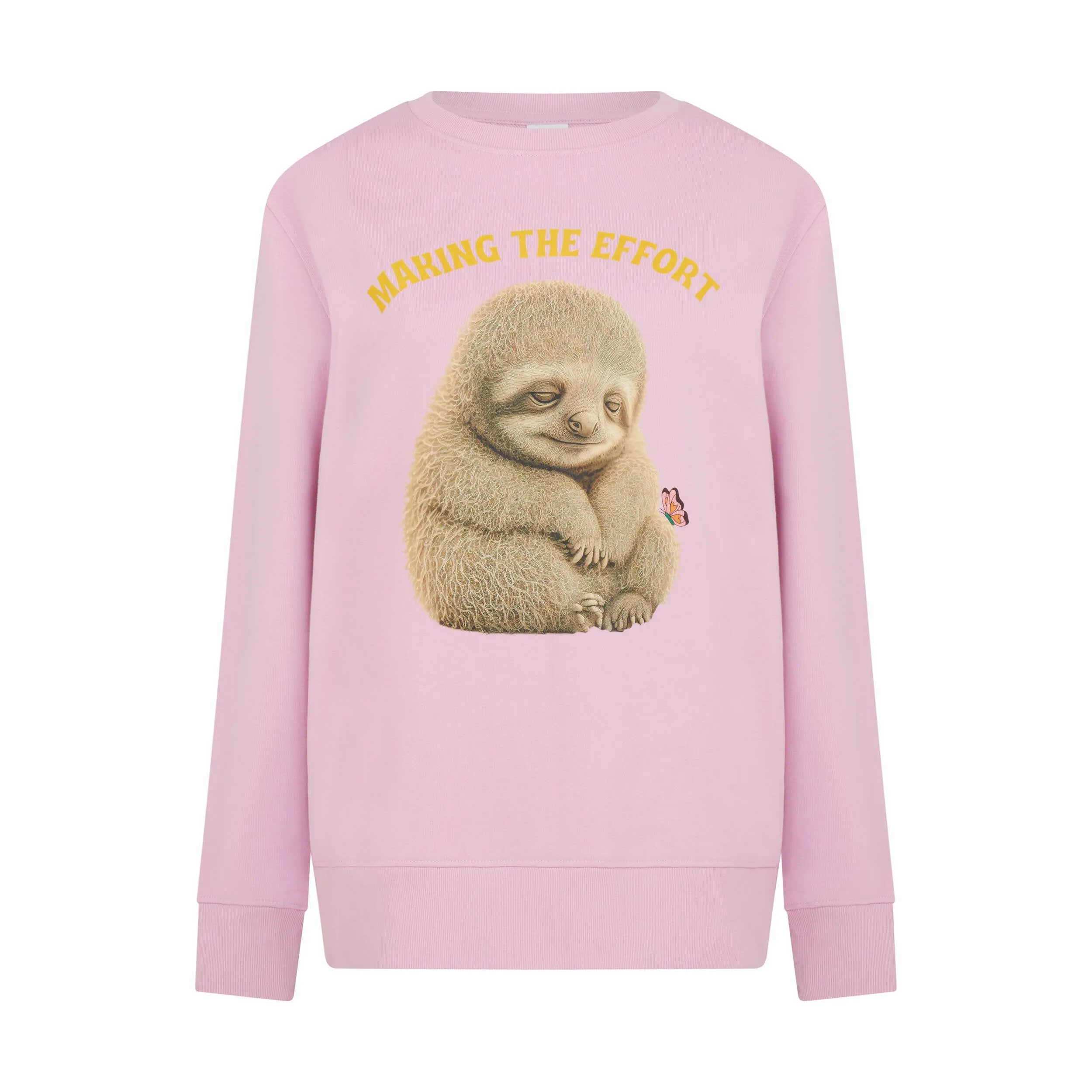 Sloth Print Unisex Sweatshirt in Pink