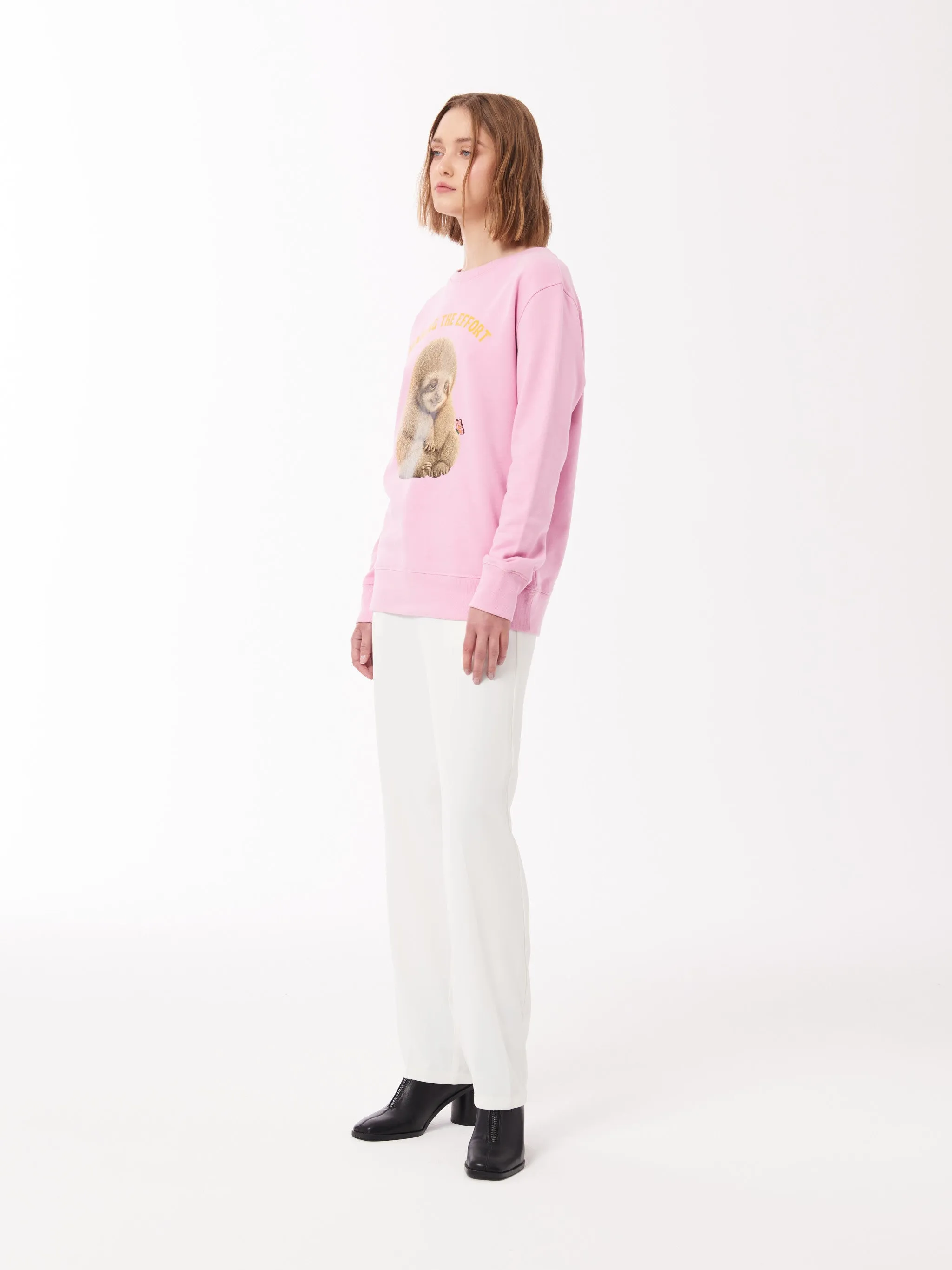 Sloth Print Unisex Sweatshirt in Pink