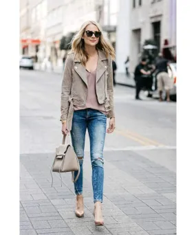 Suede Moto Jacket