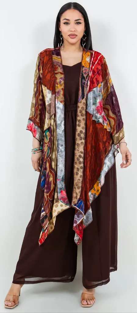 Sunheart Lagenlook Scarf Jacket Boho  Hippie Chic Sml-Large-xl-1x