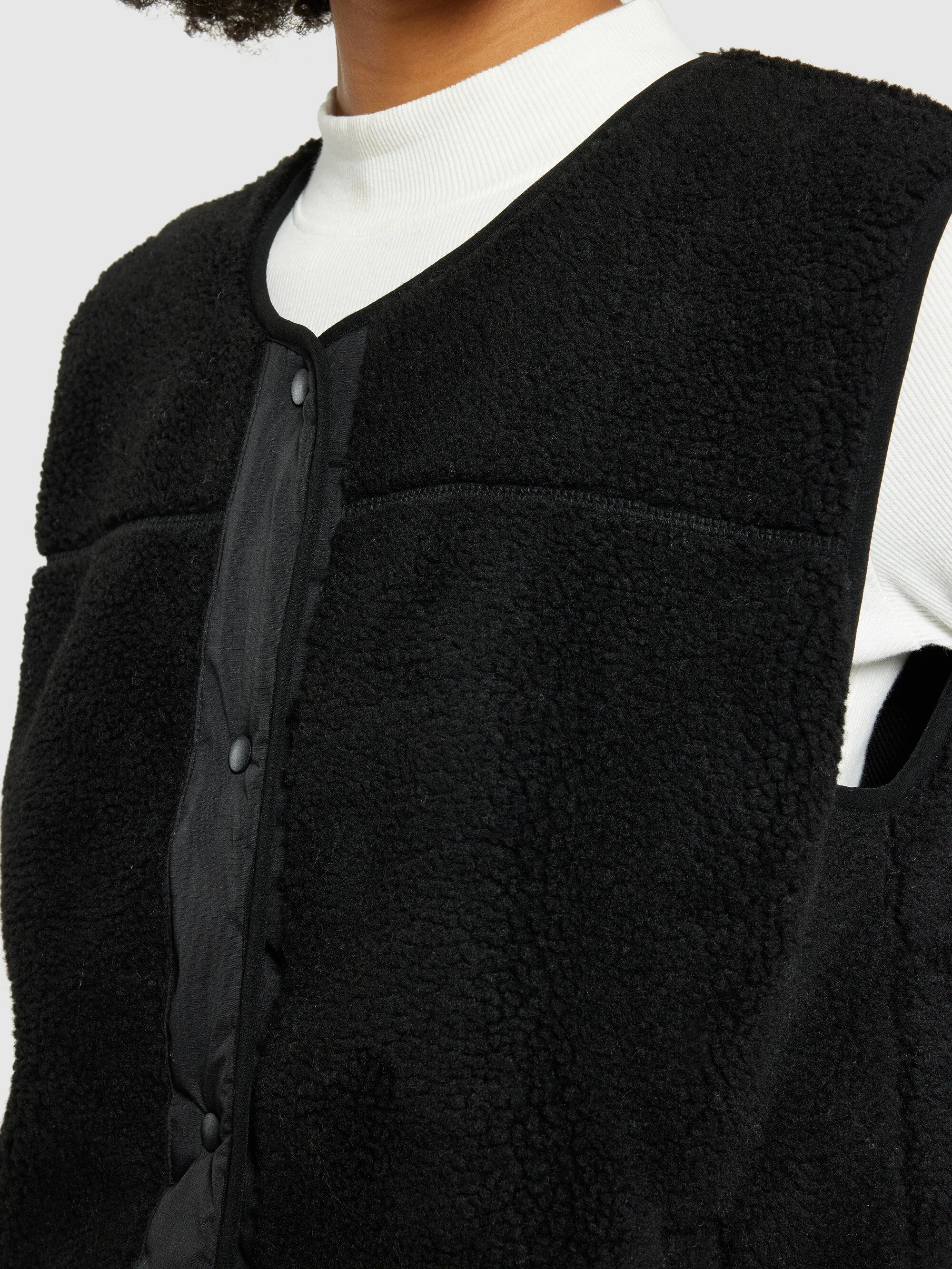 Teddy crew neck vest - GRS/Vegan - Black Jet