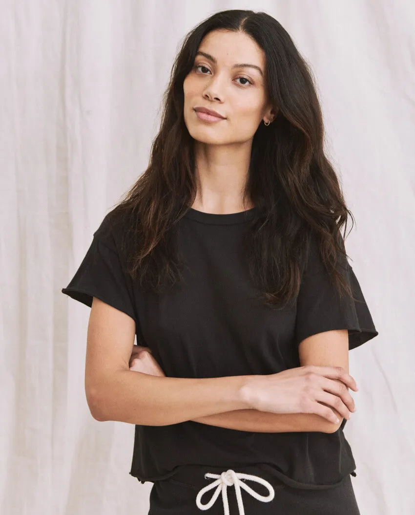 The Crop Tee. Solid -- ALMOST BLACK