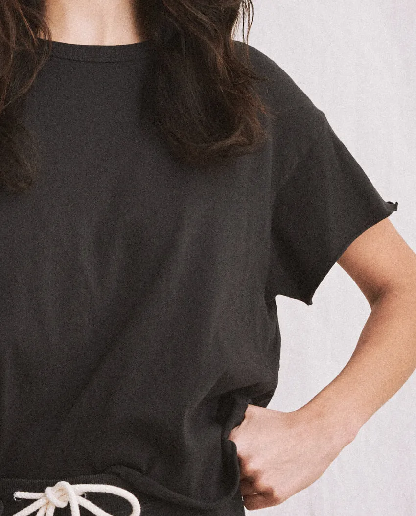 The Crop Tee. Solid -- ALMOST BLACK