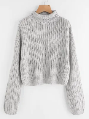 Turtle Neck Drop Shoulder Jumper