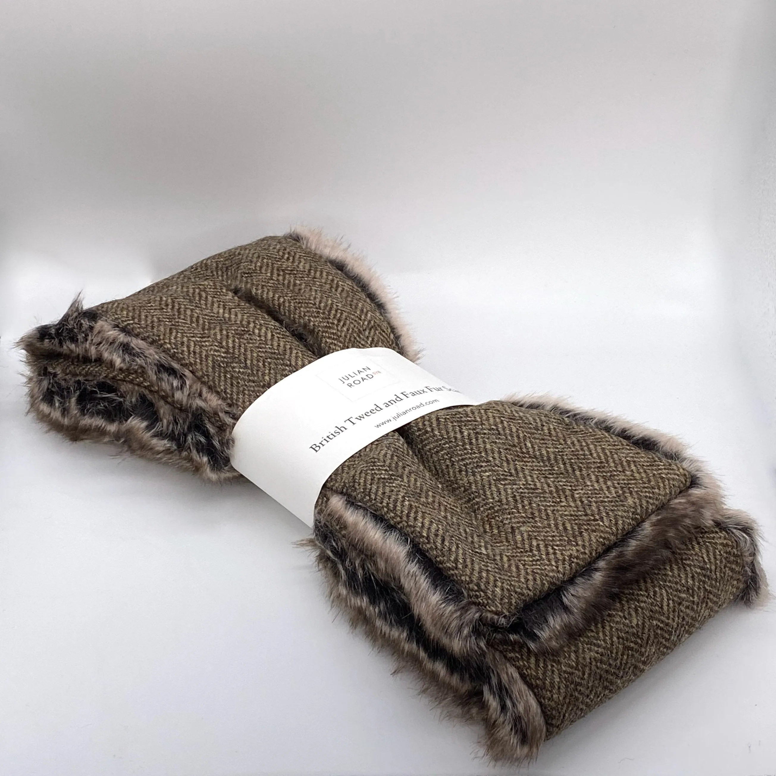 Tweed Scarf - Country Brown Herringbone Shetland