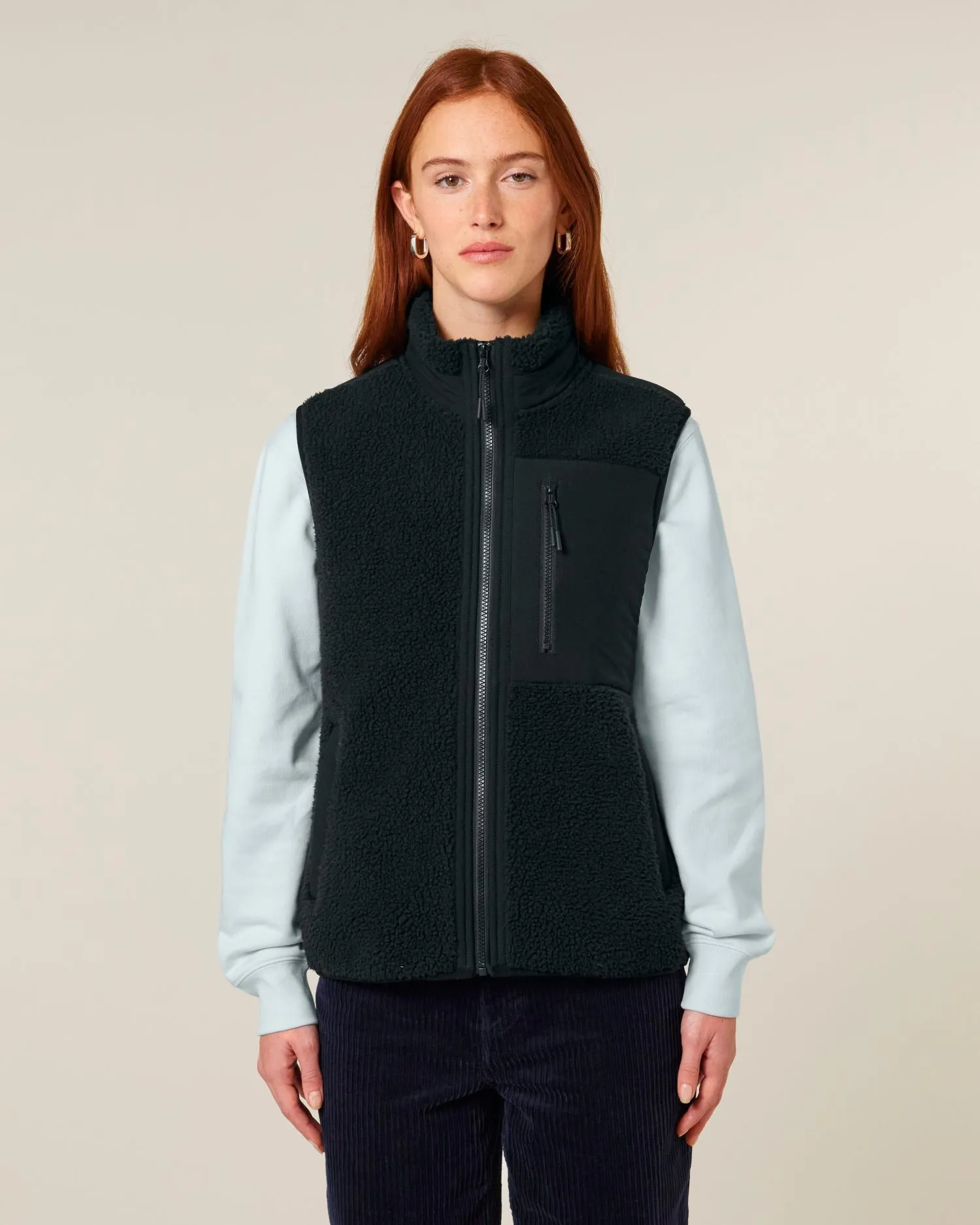 Unisex Recycled Sleeveless Sherpa Jacket | Liner STJU249