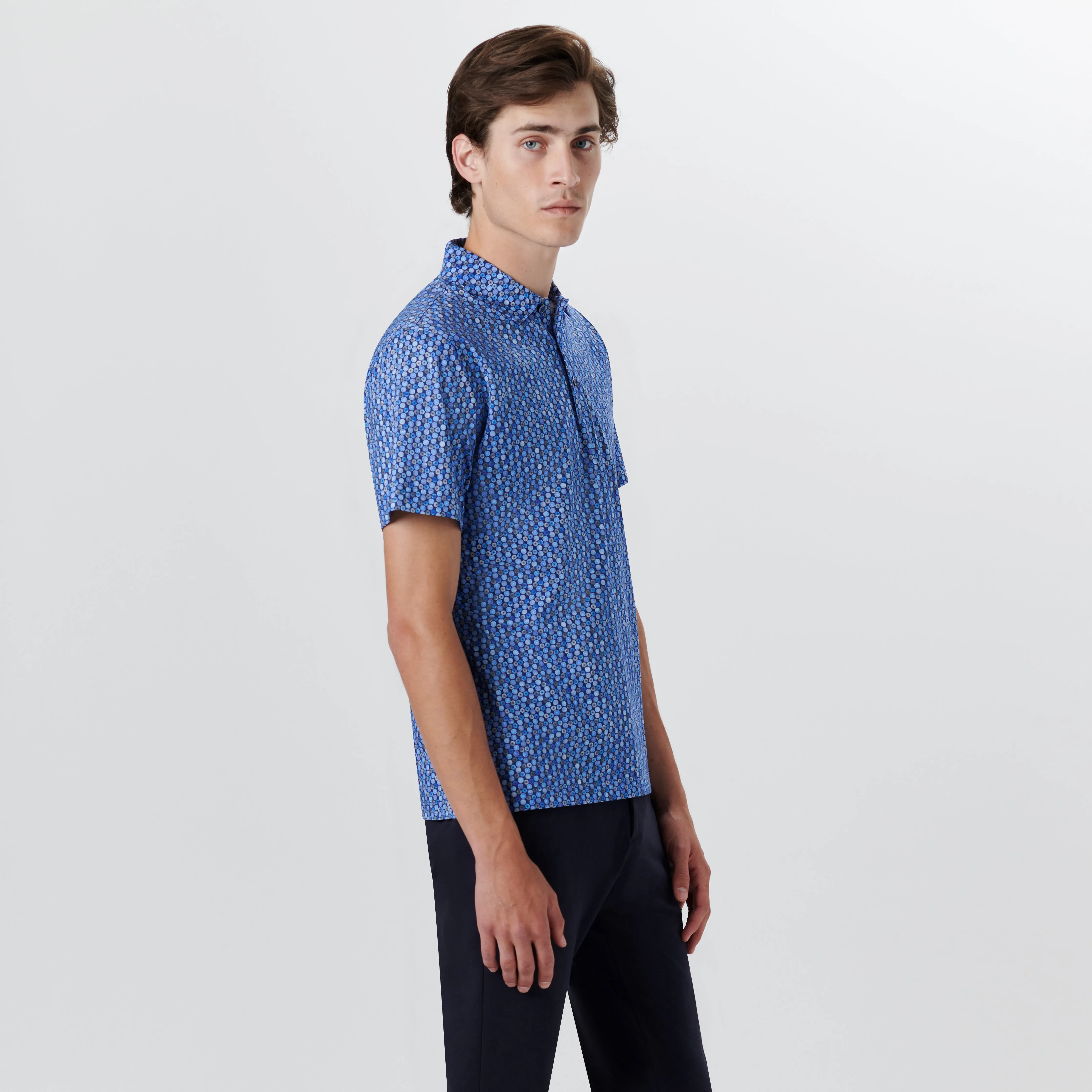 VICTOR Geometric Floral Print OoohCotton Polo