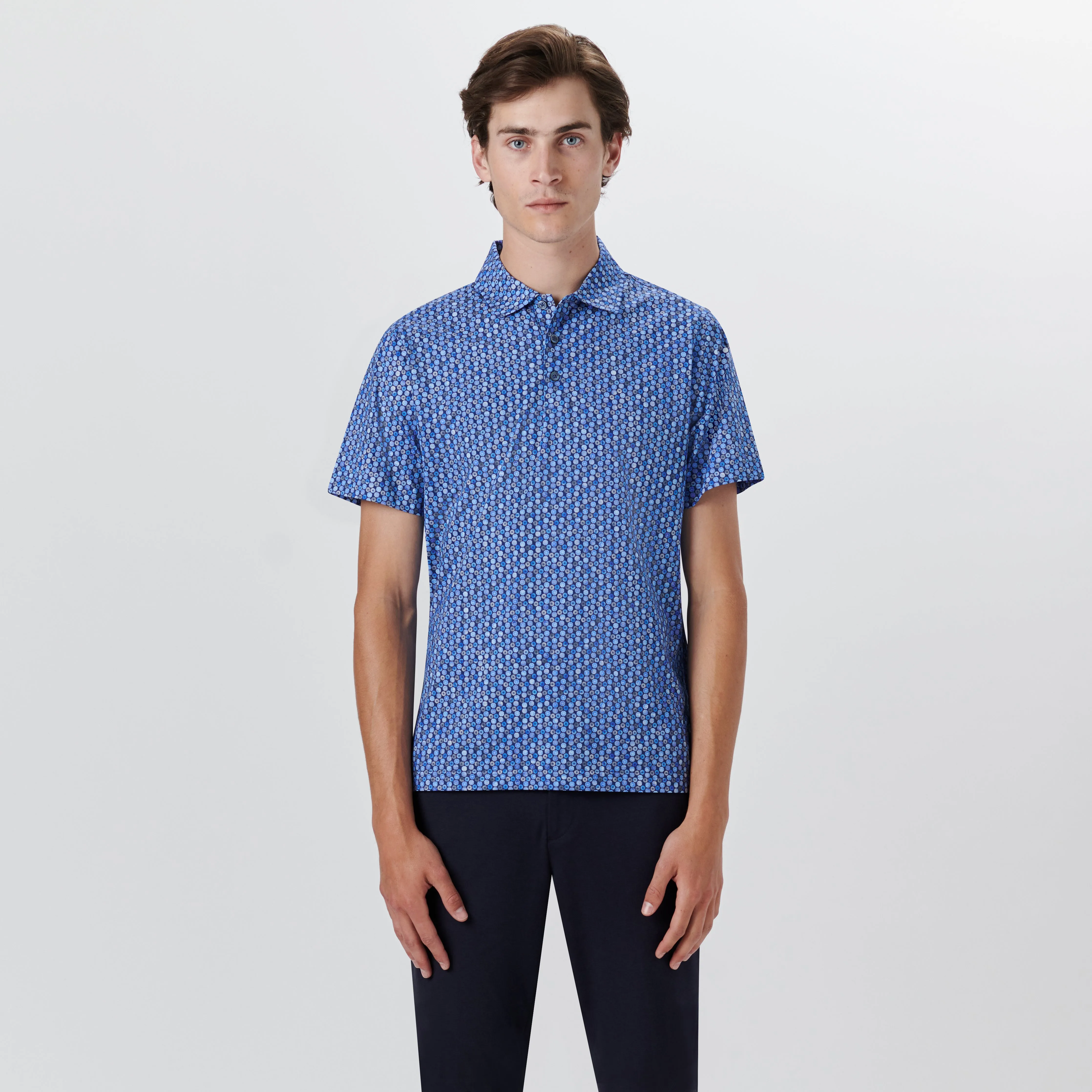 VICTOR Geometric Floral Print OoohCotton Polo