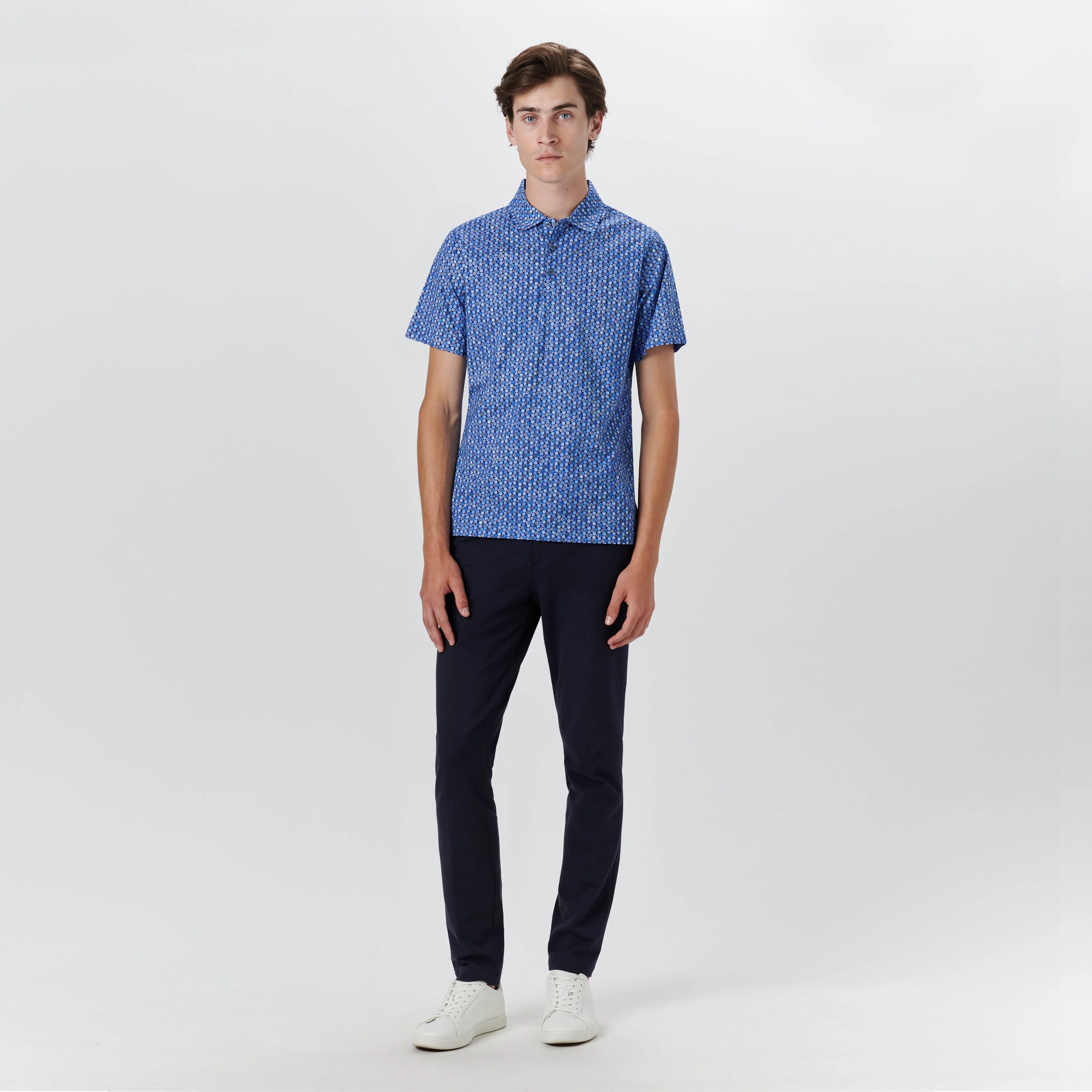 VICTOR Geometric Floral Print OoohCotton Polo