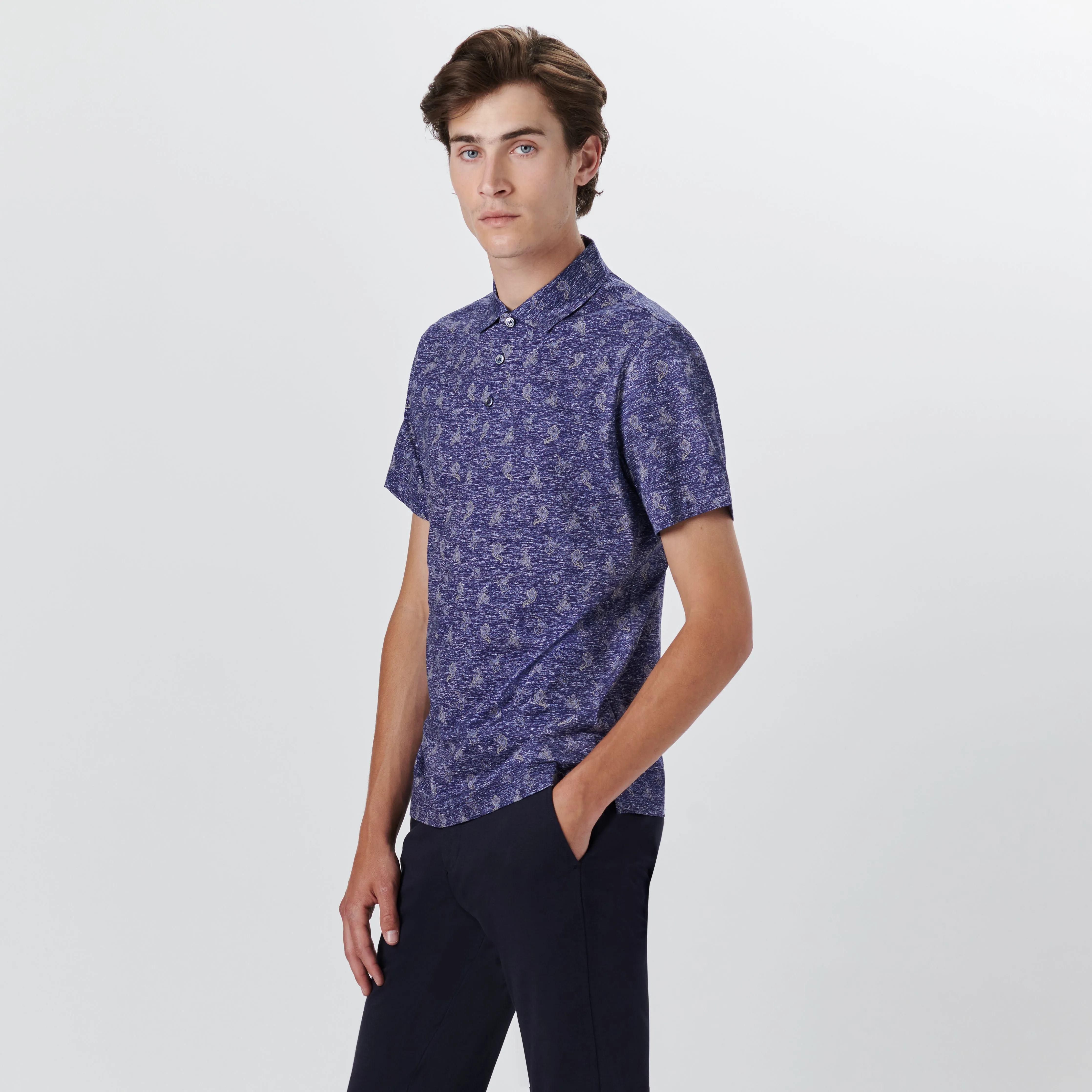 VICTOR Paisley Print OoohCotton Polo