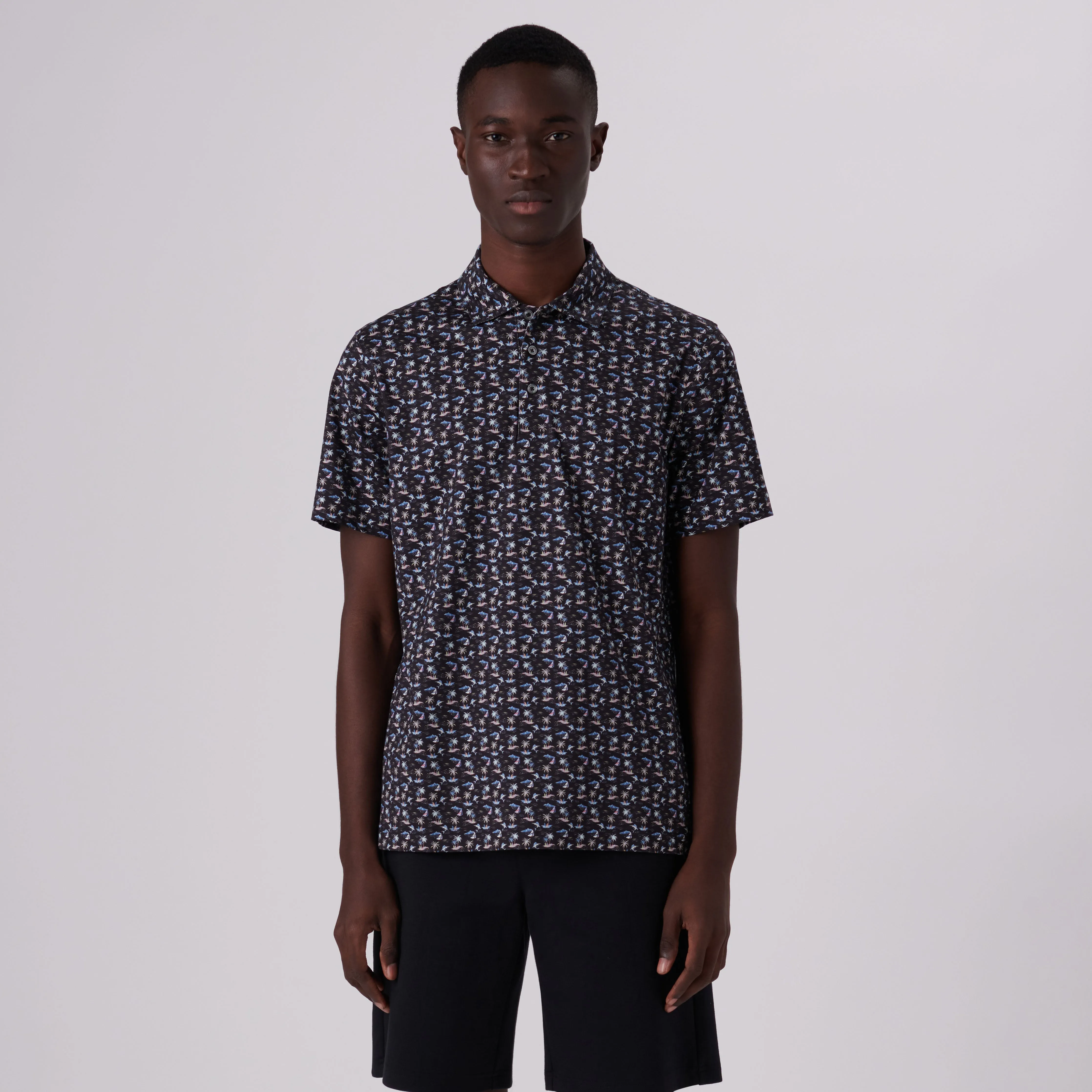 Victor Tropical Setting Print OoohCotton Polo