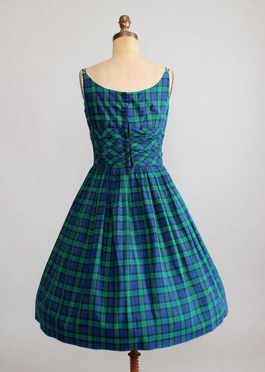 Vintage 1950s Tartan Plaid Sundress and Bolero Jacket