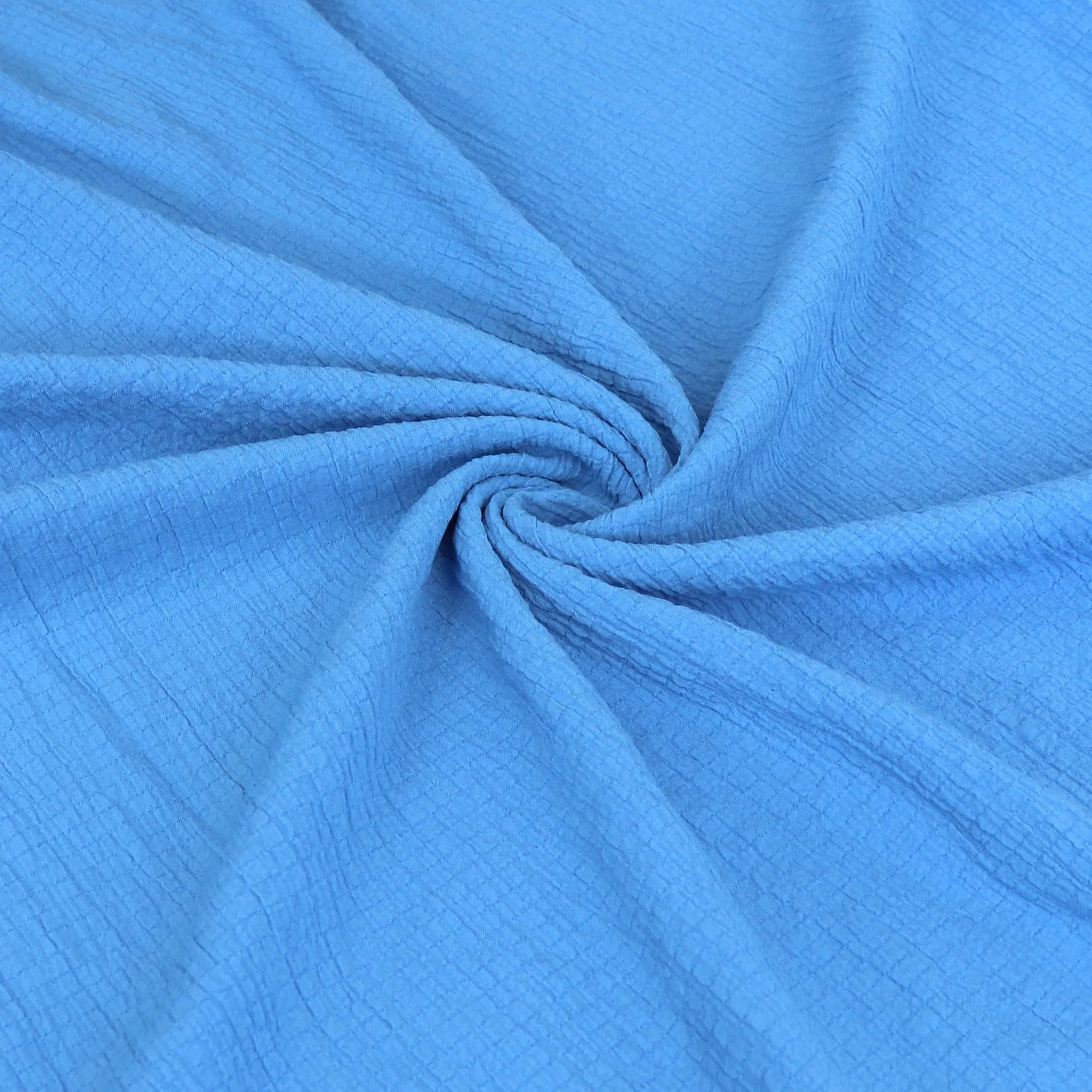 Viscose Blend Seersucker - Blue - END OF BOLT 96cm