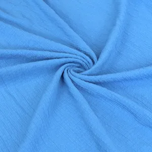 Viscose Blend Seersucker - Blue - END OF BOLT 96cm