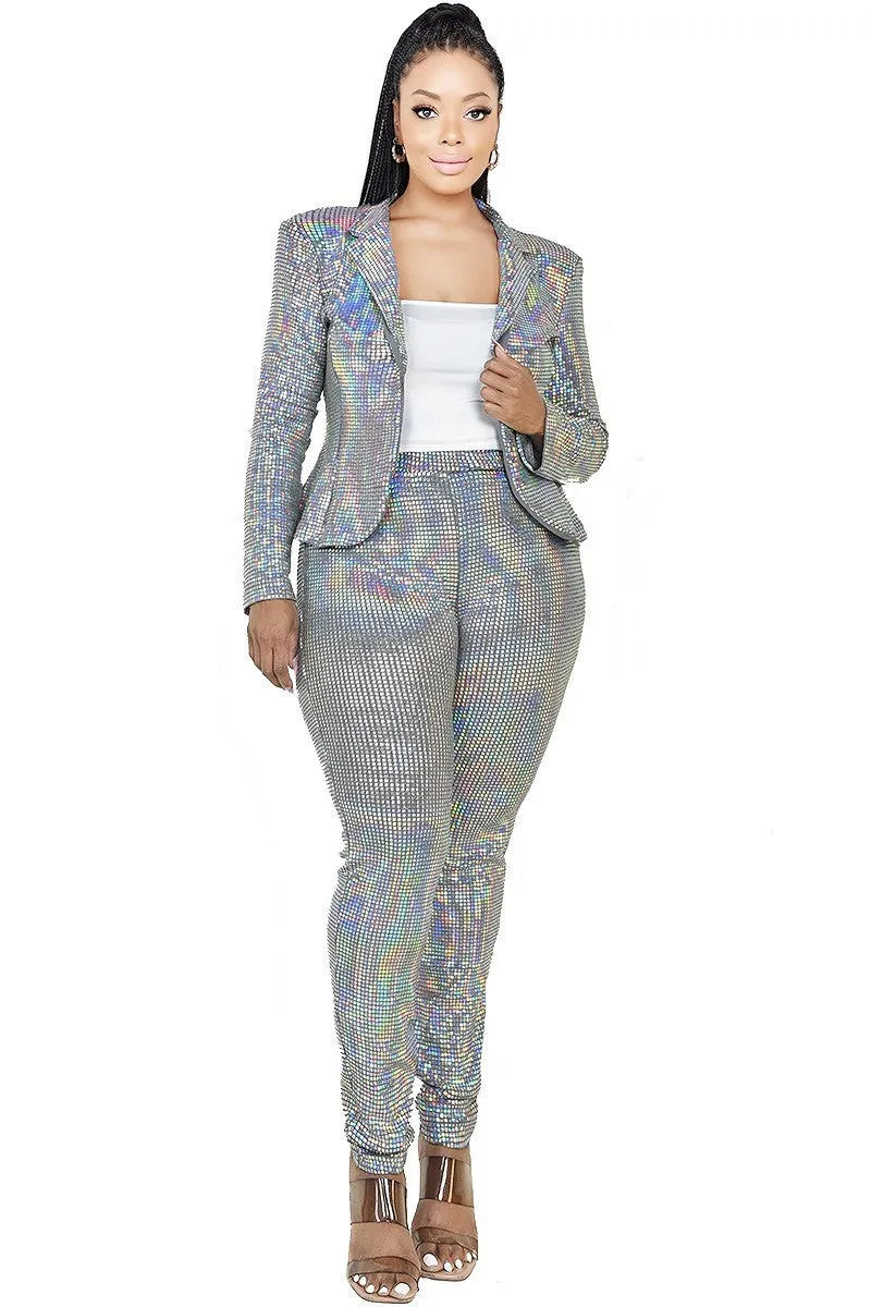 Voluptuous ( ) Plus Disco Metallic Sequins 2 Piece Set - Ships from The US