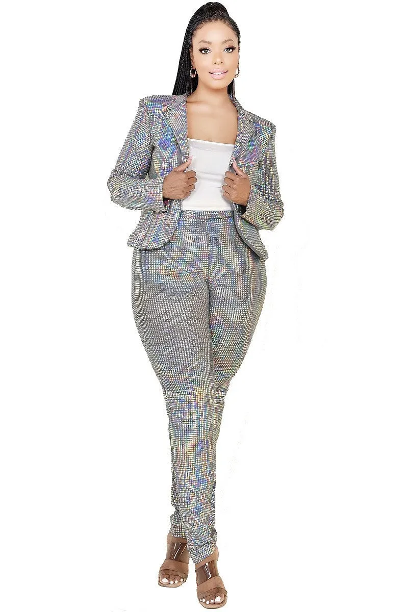 Voluptuous ( ) Plus Disco Metallic Sequins 2 Piece Set - Ships from The US