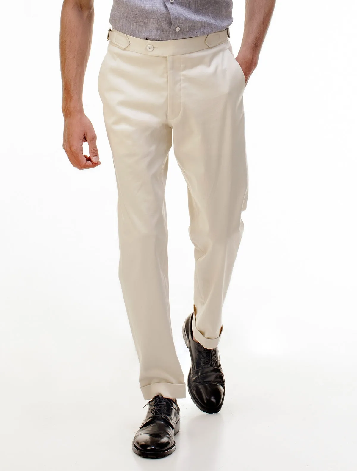 WHITE BUCKLE CHINO PANT