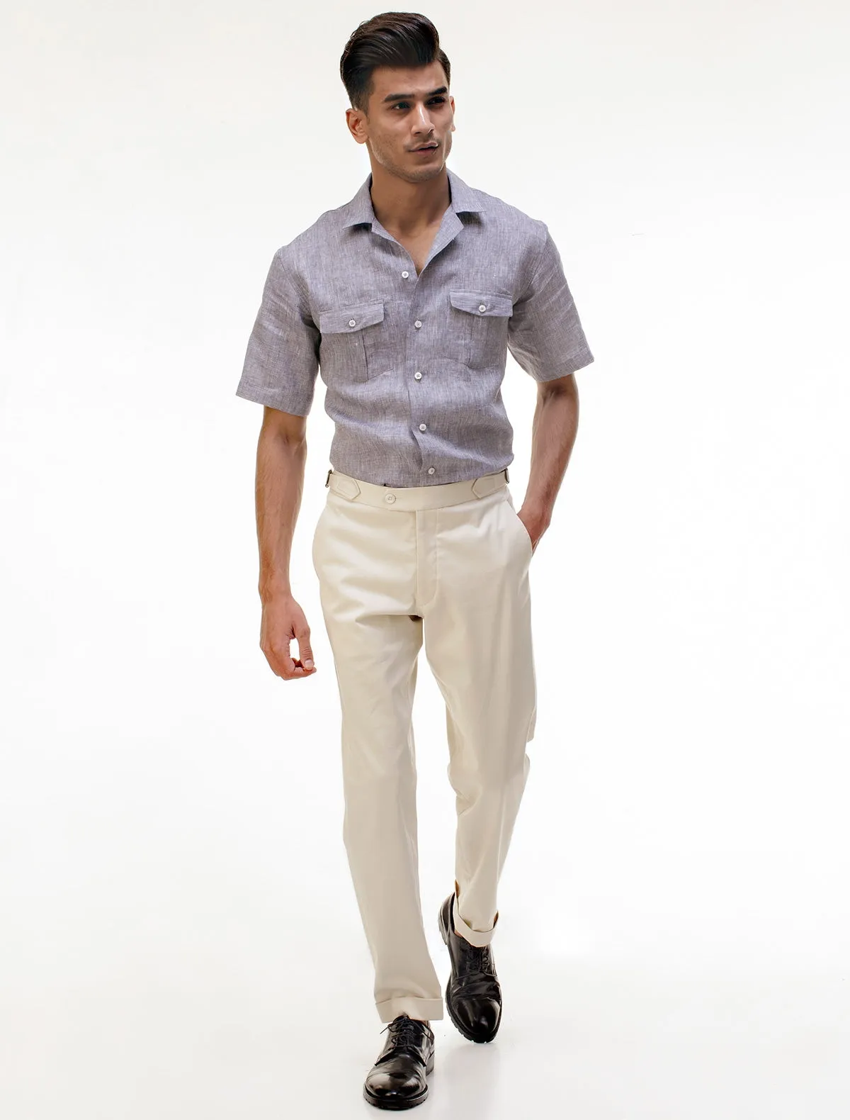 WHITE BUCKLE CHINO PANT