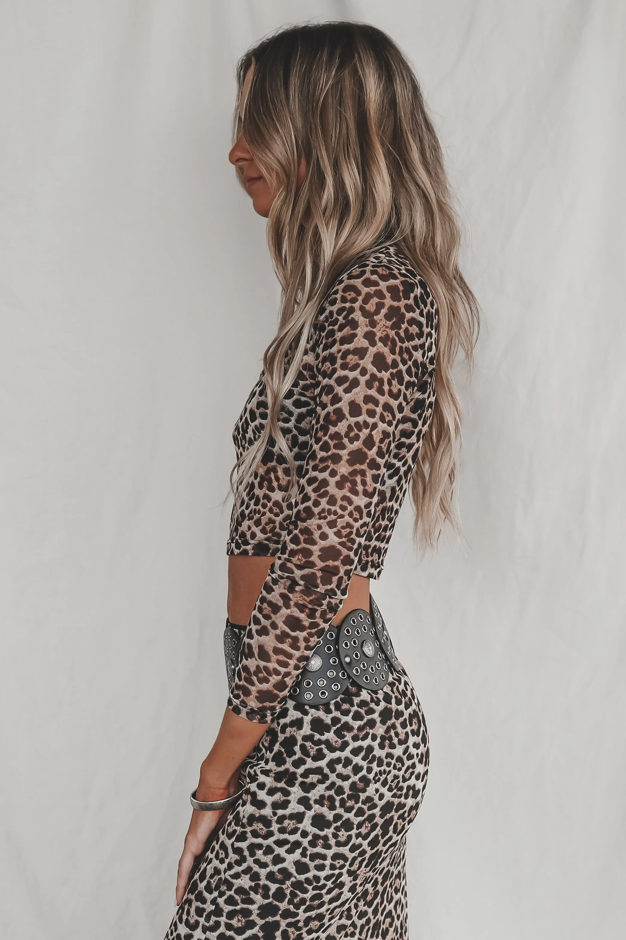 Wild About My Outfit Mesh Leopard Long Sleeve Top