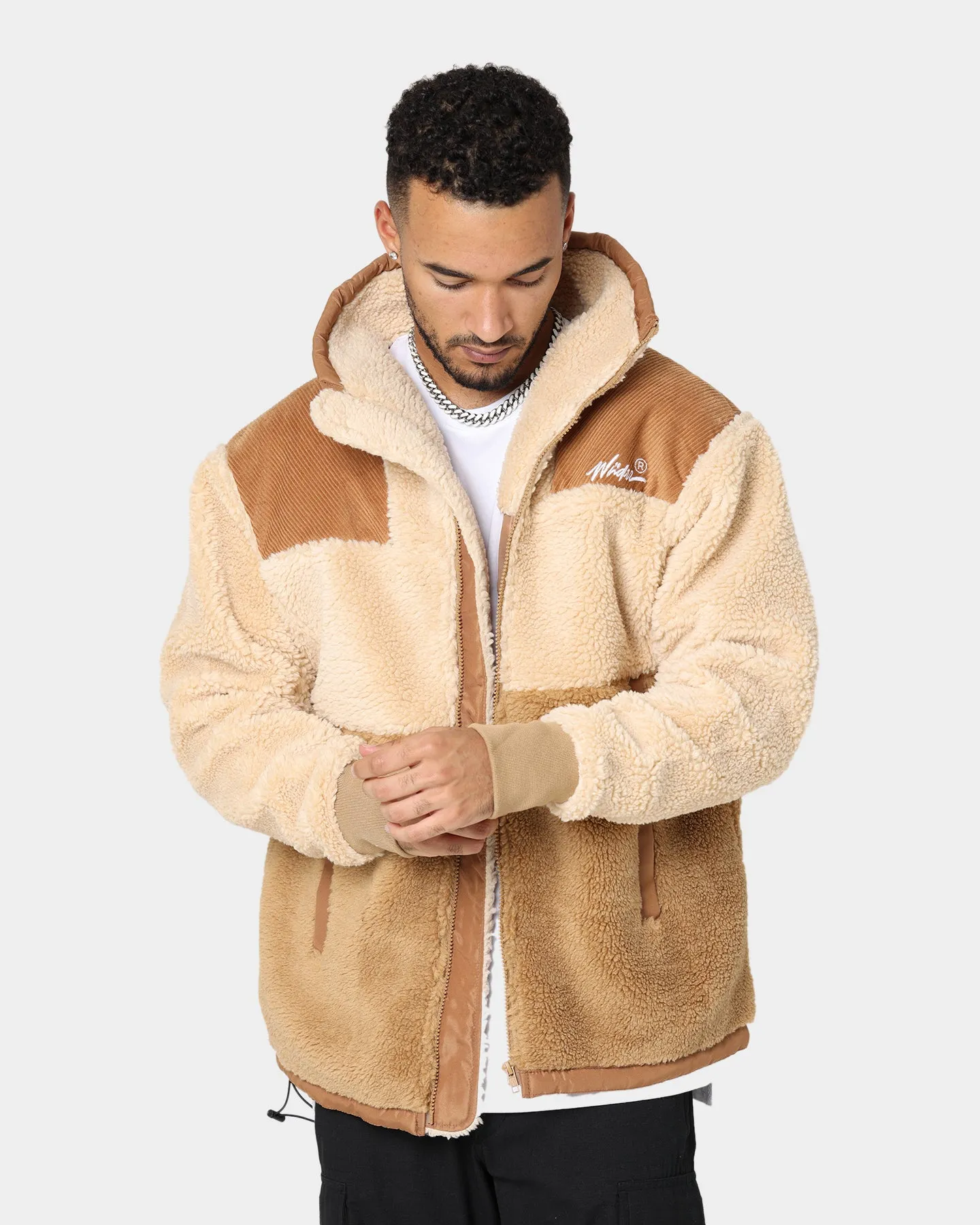 WNDRR Middleton Sherpa Jacket Tan/Mocca