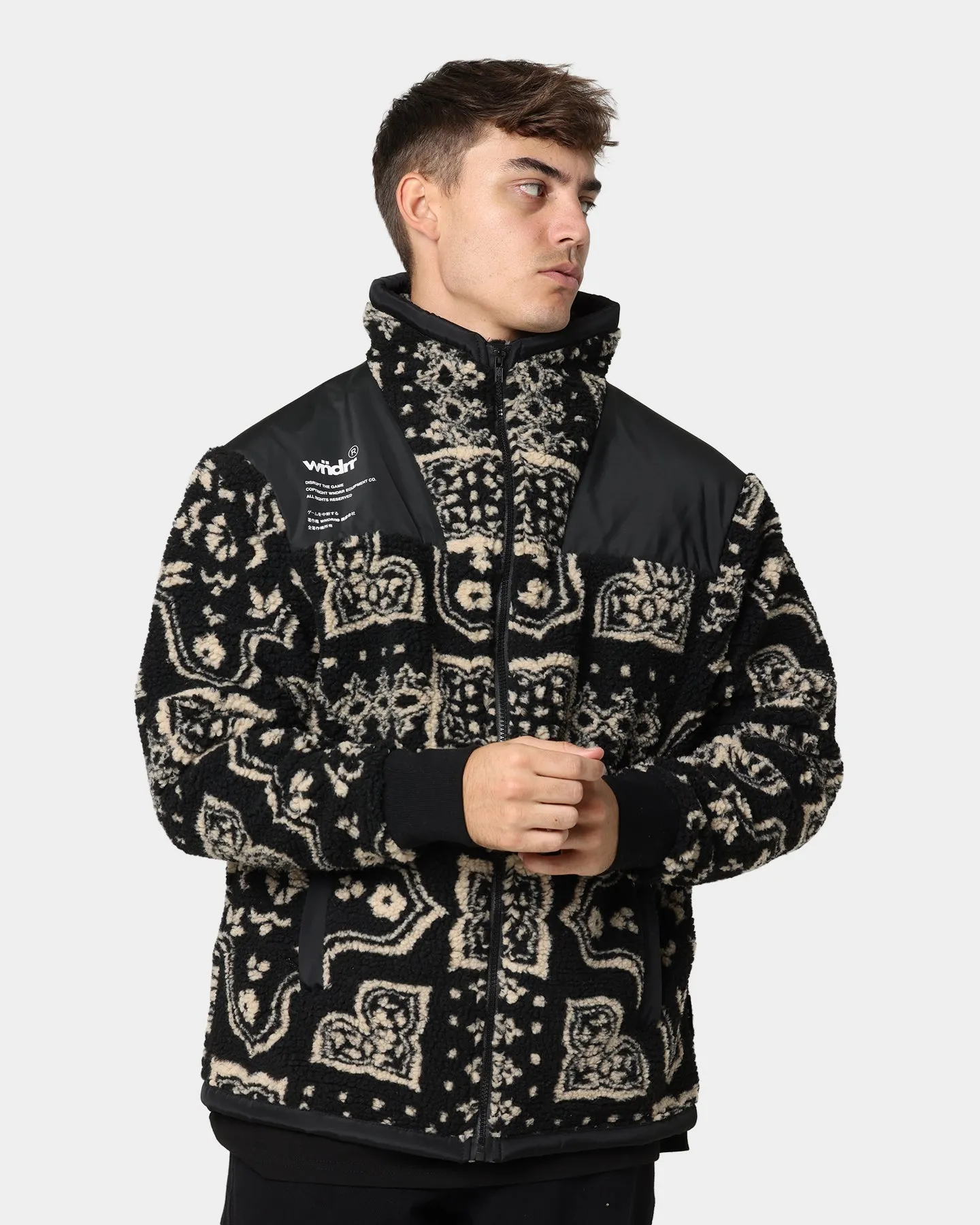 WNDRR Oubre Sherpa Jacket Black/White