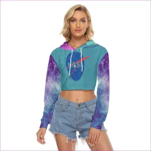 Women's Nasa Drop Shoulder Cropped Hoodie